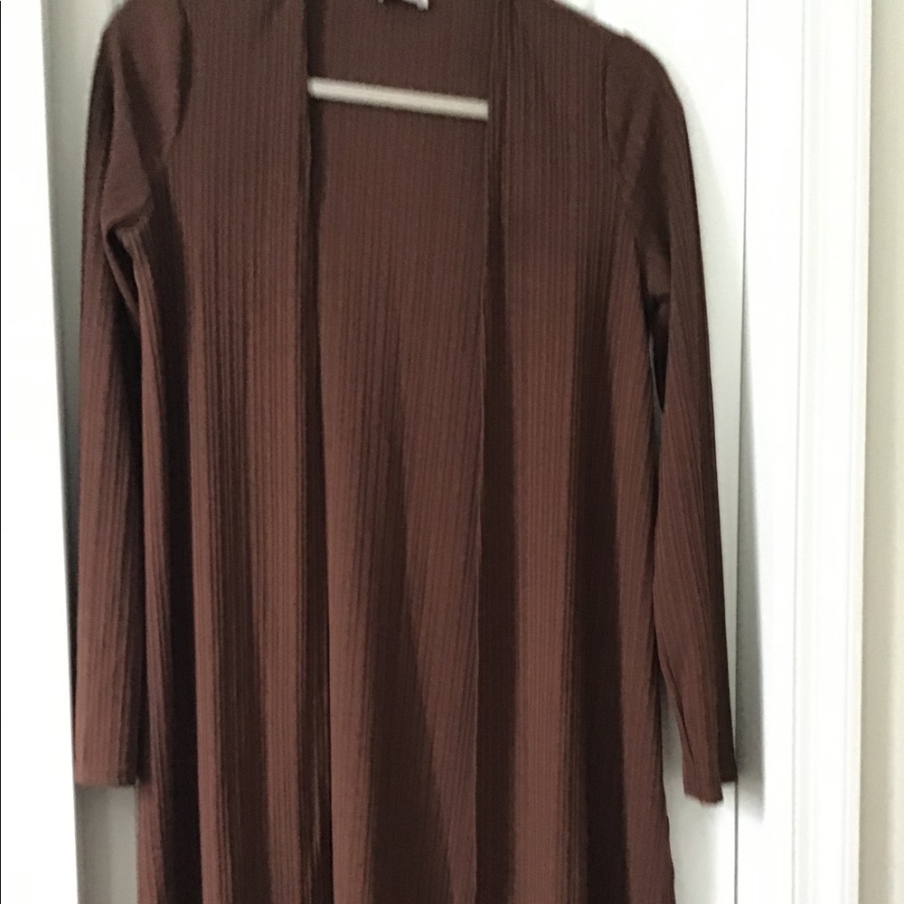 Brown ribbed cardigan